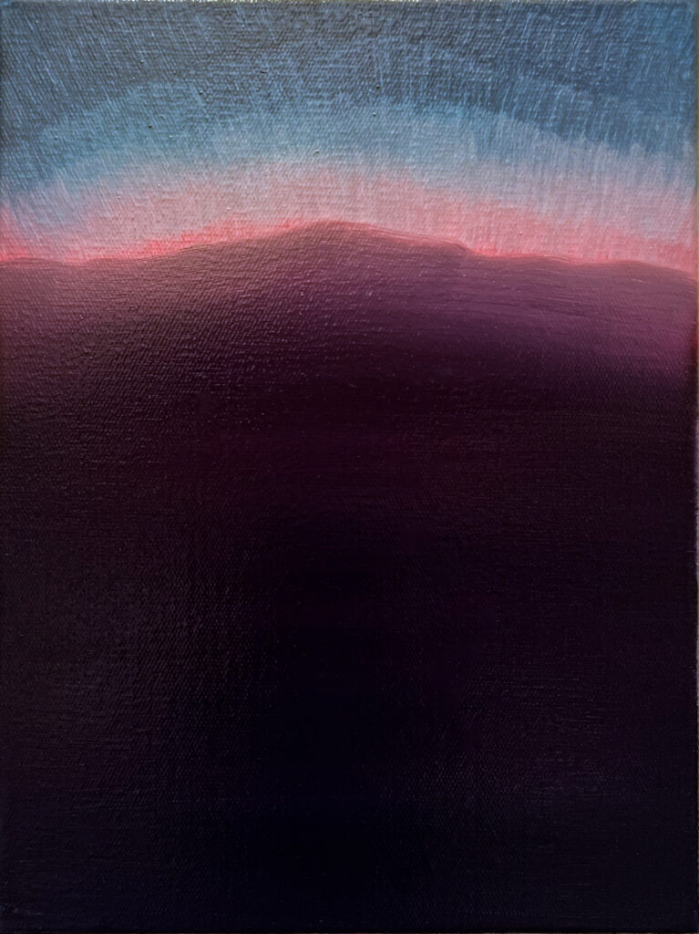 Borderline: Golan Heights, ~33.16°N, 35.79°E, oil on canvas, 50 × 40 cm, 2026